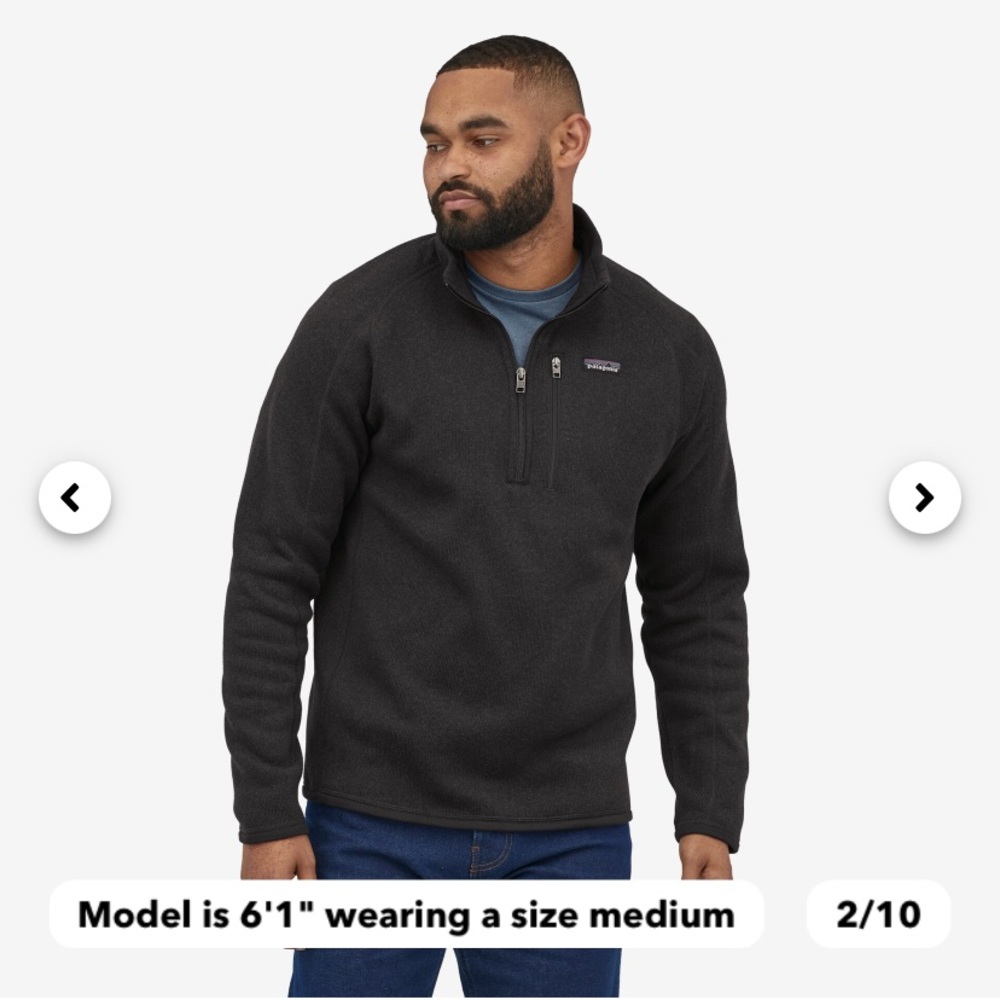 Patagonia Men’s “Better Sweater” 1/4 Zip Fleece, Size Medium